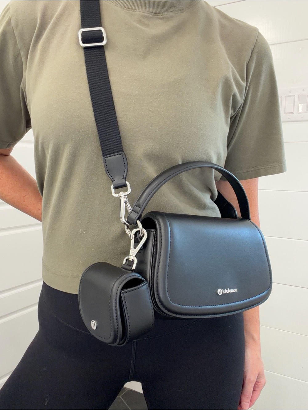 lululemon athletica Black Leather-Look Crossbody with Detachable Mini Pouch - Picture 8 of 8